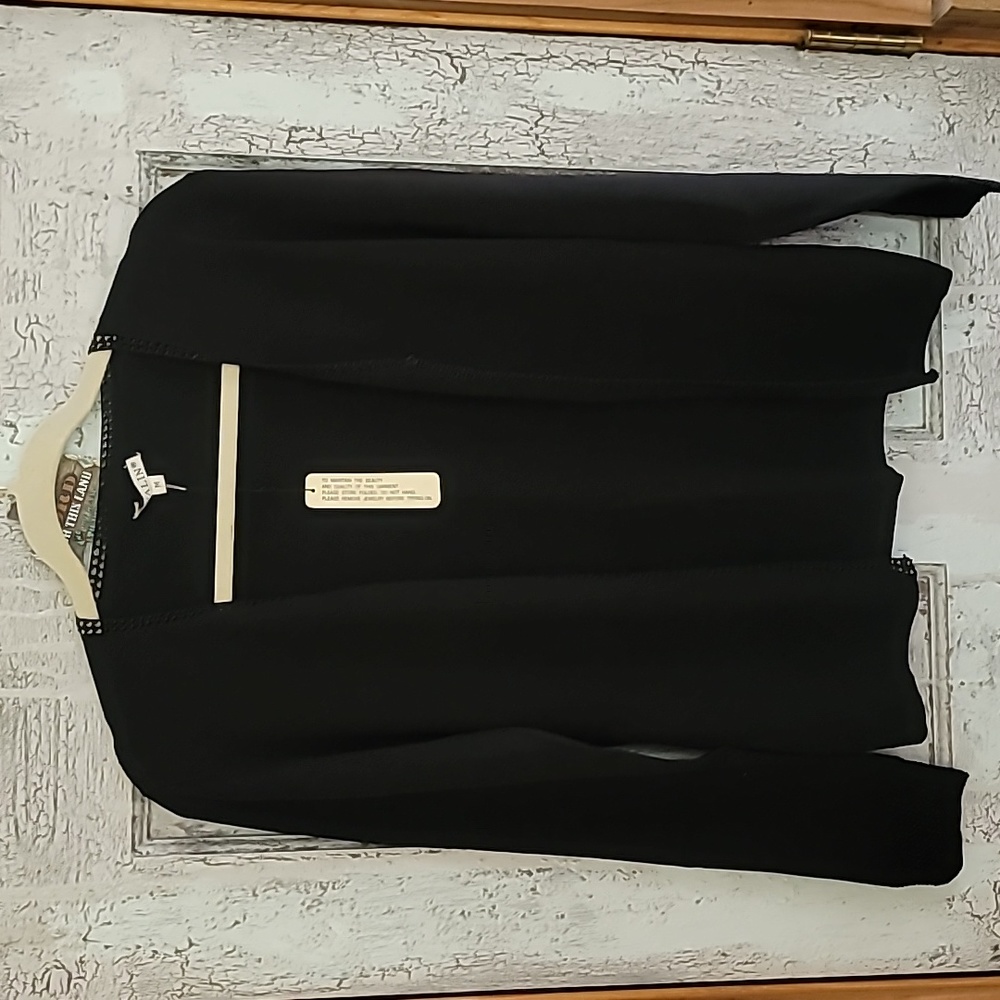 Black knit jacket with embellishments around the cuffs, size M by Avalin